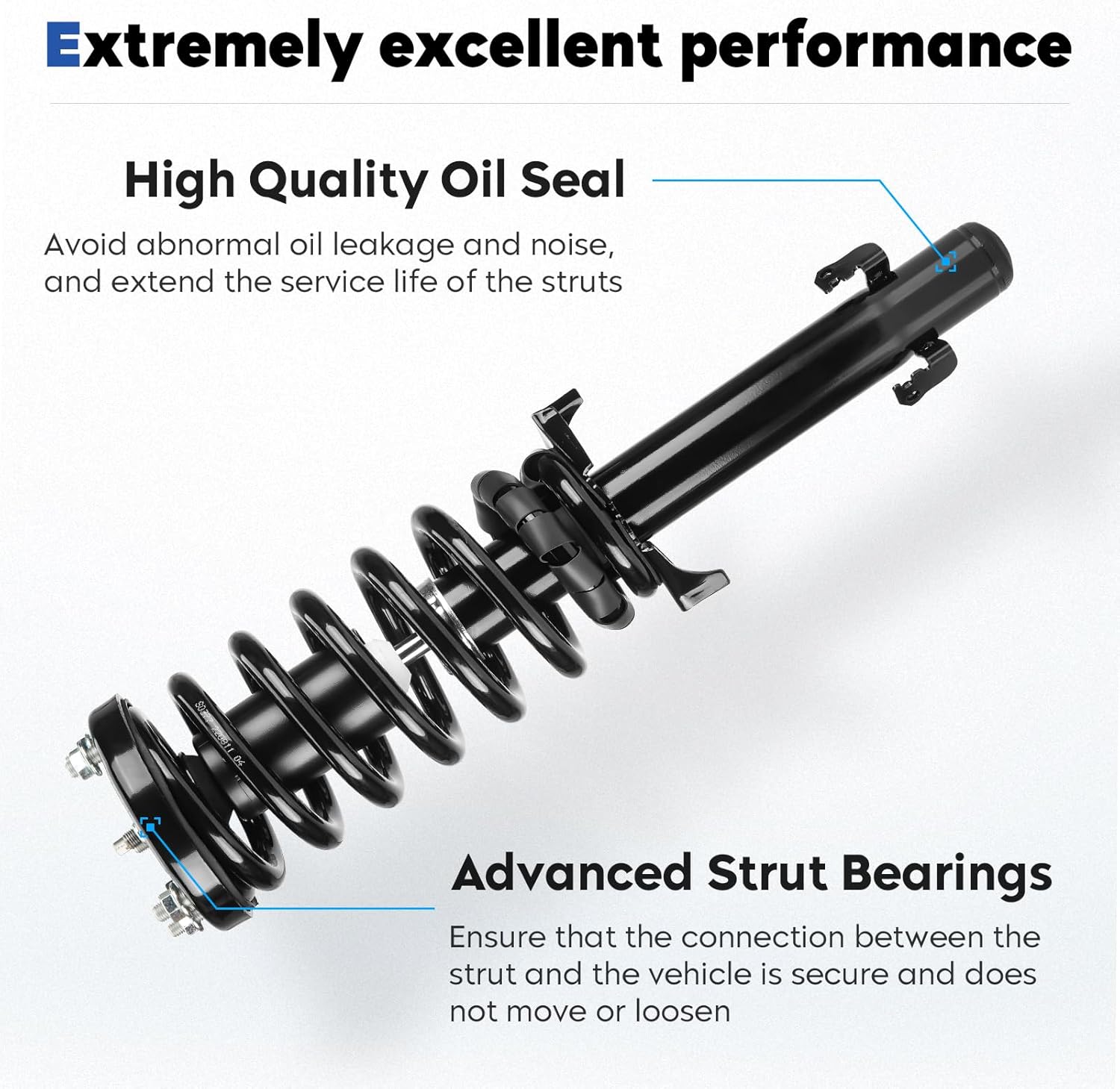 Front Complete Shock Absorber Fit for Honda Accord 2.4L 3.5L FWD 2008-2012, Struts Assembly w/Coil Spring, Replace for 172562L 172562R