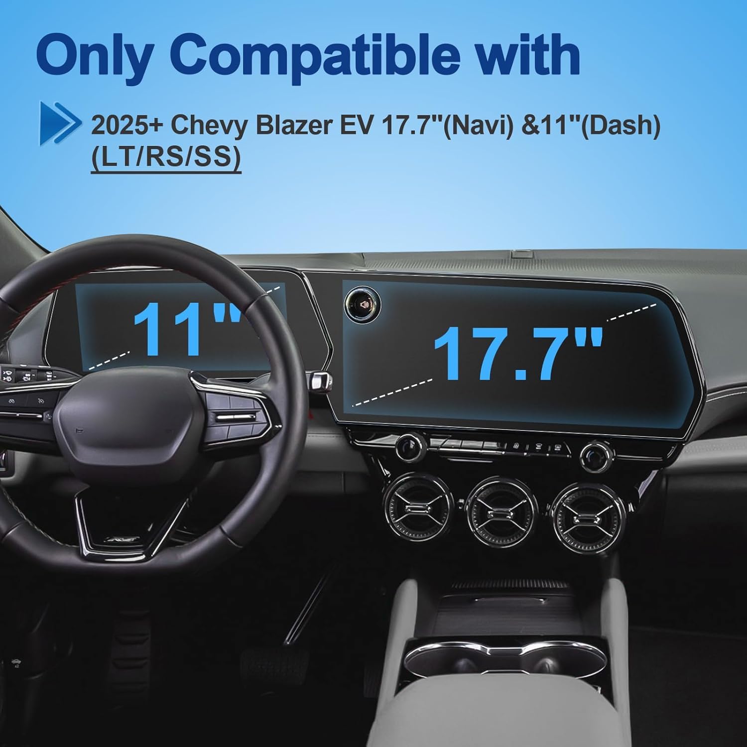(2-pack) Anti-Glare Matte 2024-2026 Blazer EV Screen Protector, for Chevy Blazer EV (17.7In Navi+11In Dash) (LT/RS/SS), 9H Tempered Glass 2026 2025 Blazer EV Accessories HD&Anti-Fingerprint