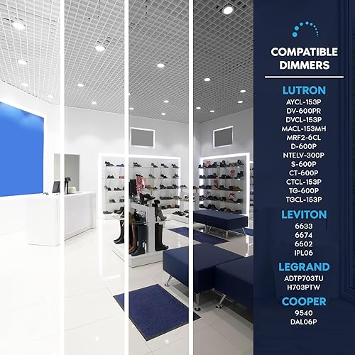 Miniatura 5 de LUXRITE Paquete de 6 luces empotrables LED ultrafinas de 3 pulgadas, 5CCT 2700K3000K3500K4000K5000K, clasificación de fuego de 2 horas, 500 lúmenes,