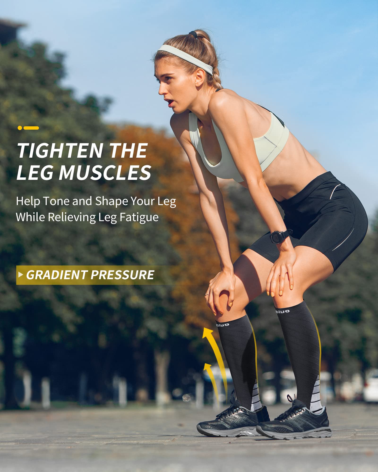 CAMBIVO Calze Compressione Graduata Donna e Uomo 2 Paia, Calze Elastiche a Compressione Graduata per Sport, Running, Trekking, Viaggio in Aereo