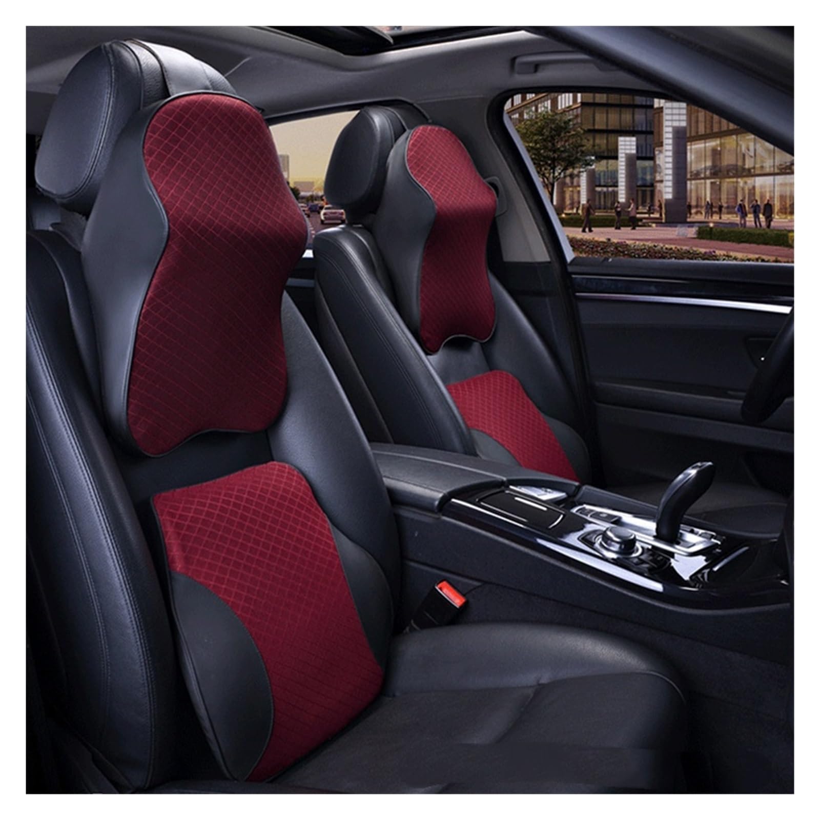 poggiatesta Poggiatesta Per Auto Cuscino Per Il Collo Lombare Forniture Per Interni Per Auto Cuscino Per Il Collo Poggiatesta Per Auto Adatto alla guida per proteggere il rachide cervic ( Color : Beig
