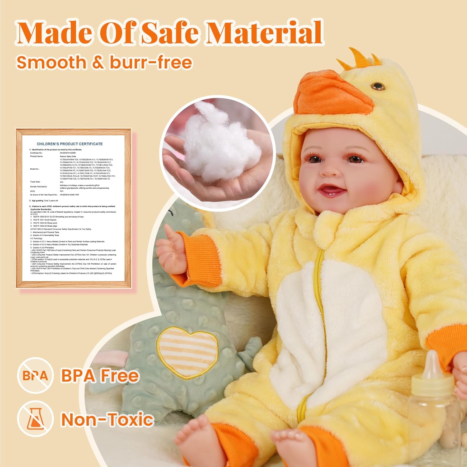 BABESIDE Baby Dolls Twins - 17 Inch Sweet Smile Realistic Baby Doll Twins Lifelike Real Life Doll Boy and Girl Set with Accessories Gift for Kids Age 3+ - Image 4