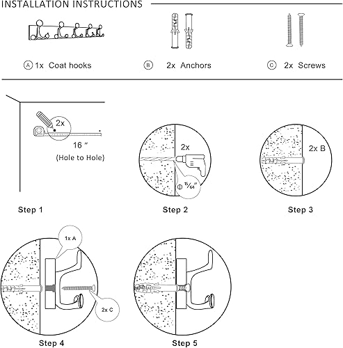 Miniatura 45 de SKOLOO Perchero de madera blanca de 17 pulgadas con 3 ganchos triples, ideal para entradas familiares, aulas y almacenamiento de suministros para