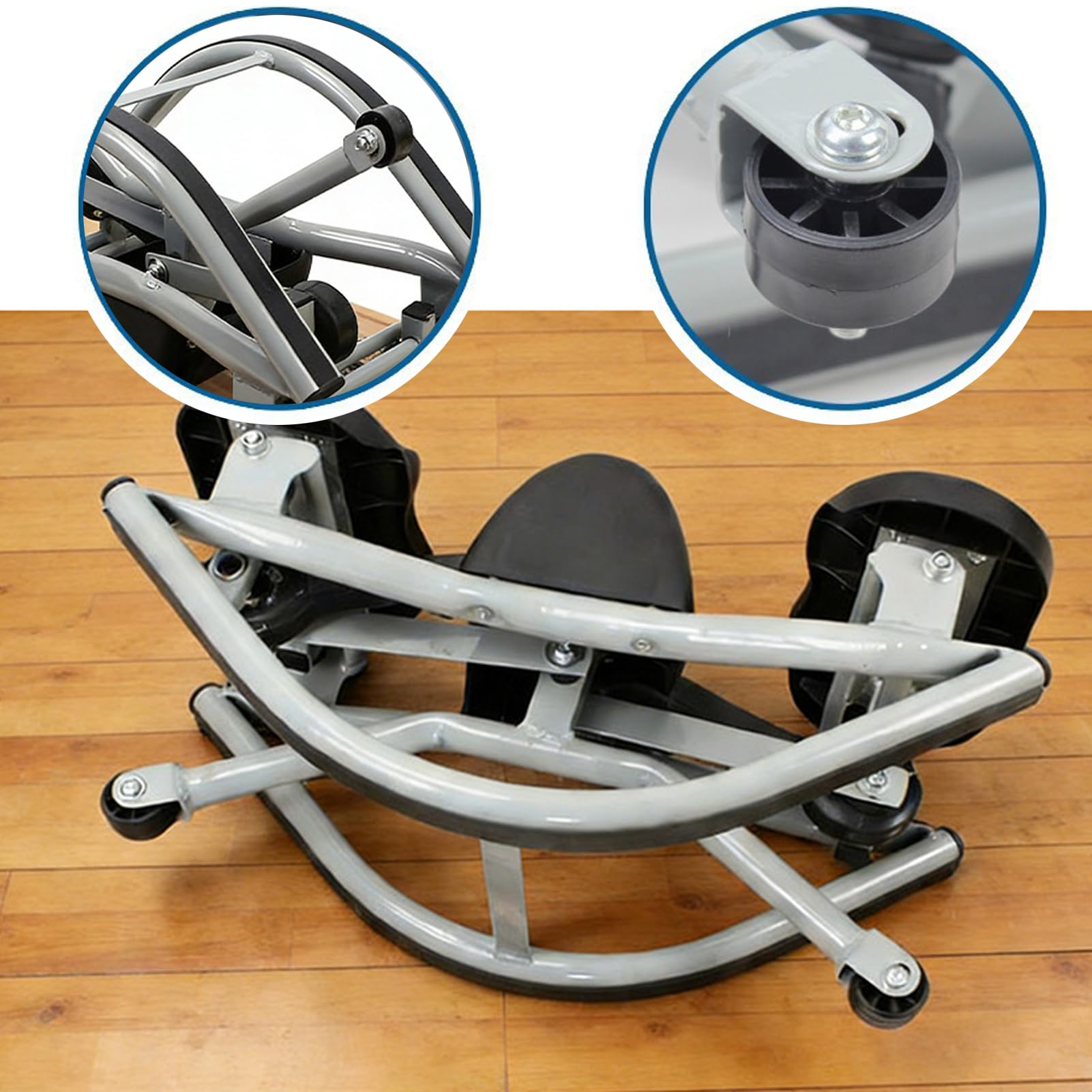 Stepper Fitness Casa Attrezzi Palestra Casa Glutei E Gambe Pedana Fitness con Tappetino Antiscivolo E Fasce Elastiche Portatile E Compatto Grey