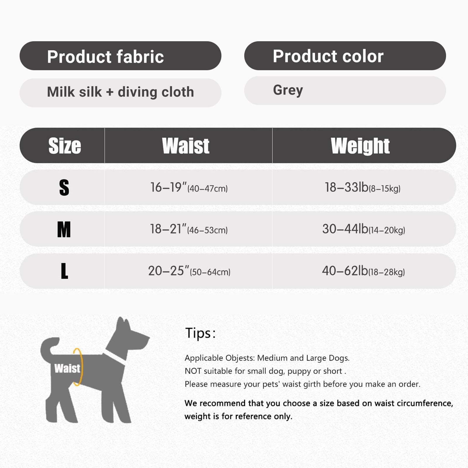 Tragehilfe Hund Groß, Tragehilfe Hund Hinterbein s, Dog Back Leg Support, Dog Carrying Aid, Verstellbares Hundegeschirr für Hinterbein, für Ältere, Behinderte Und Behinderte Hunde. (L)