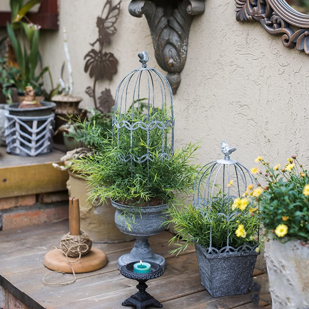 Amazon.co.jp: 創造的な鳥かご 金属の鳥かごのプランター錬鉄の植木鉢