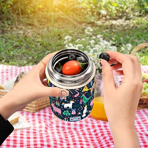 Miniatura 5 de Christmas Cute Animal Food Jar with Spoon Stainless Steel Vacuum Insulated Food Container 17 oz Soup Thermos for Lunch