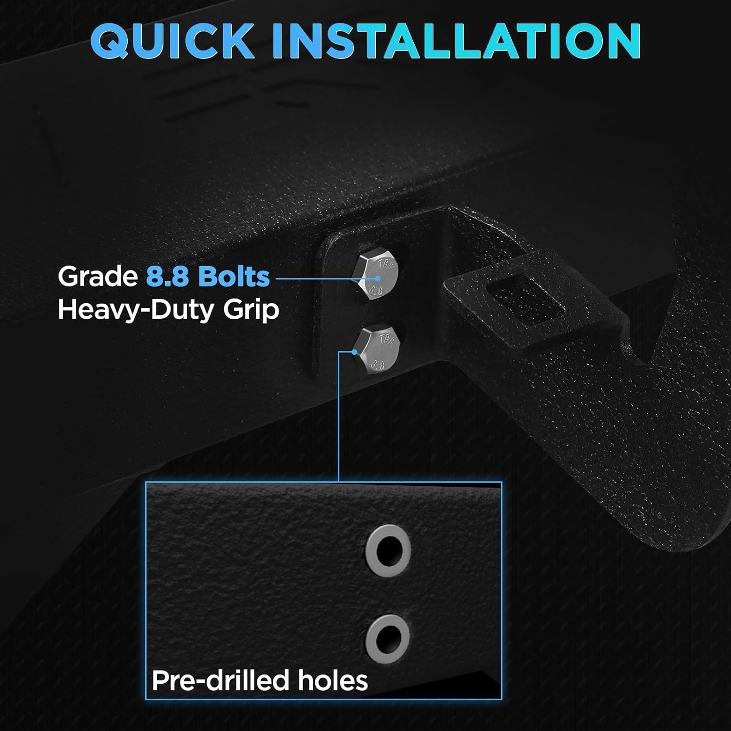 PZ Running Boards Compatible with 2019-2026 Chevy Silverado/GMC Sierra 1500, 2020-2026 for 2500HD 3500HD Double Cab, Heavy Duty Carbon Steel Drop Down Side Step Nerf Bar