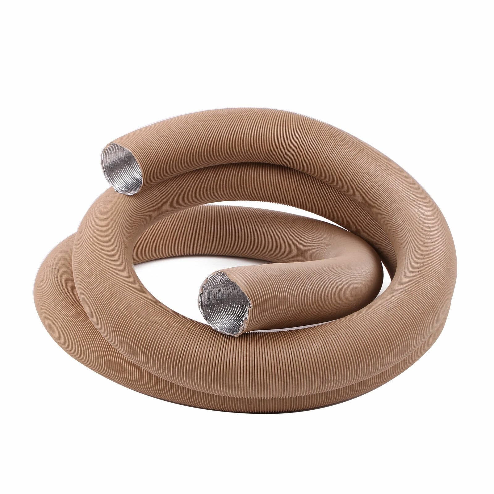 Qikaide Condotto estensibile in alluminio marrone da 300 cm per riscaldatori ad aria diesel per camper, camion, barca, macchina industriale 42 mm 60 mm 75 mm (60 mm)