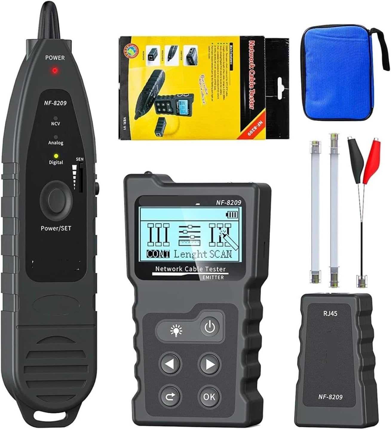 NF-8209 Network Cable Tester Ethernet Cable Tracer PoE Checker