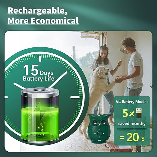 Miniatura 6 de Dispositivos de control de ladridos para perros con altavoces ultrasónicos duales, dispositivo antiladridos recargable más fuerte para exteriores,