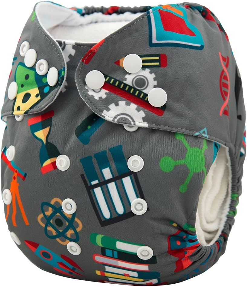 ALVABABY Cloth Diaper One Size Adjustable Reuseable Washable Nappy with 2 Inserts H068