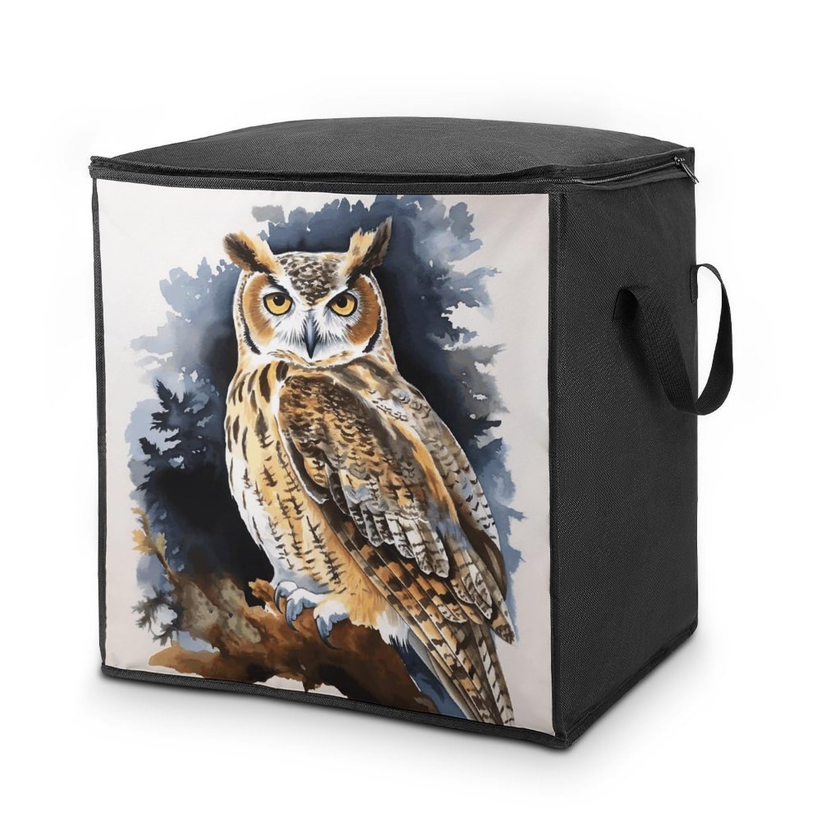70L Owl2 Storage Bag With Zipper Closet Organizers with Handle for Home Storage Organizer for Blankets Quilts Clothes Comforter Bedding And Pillows