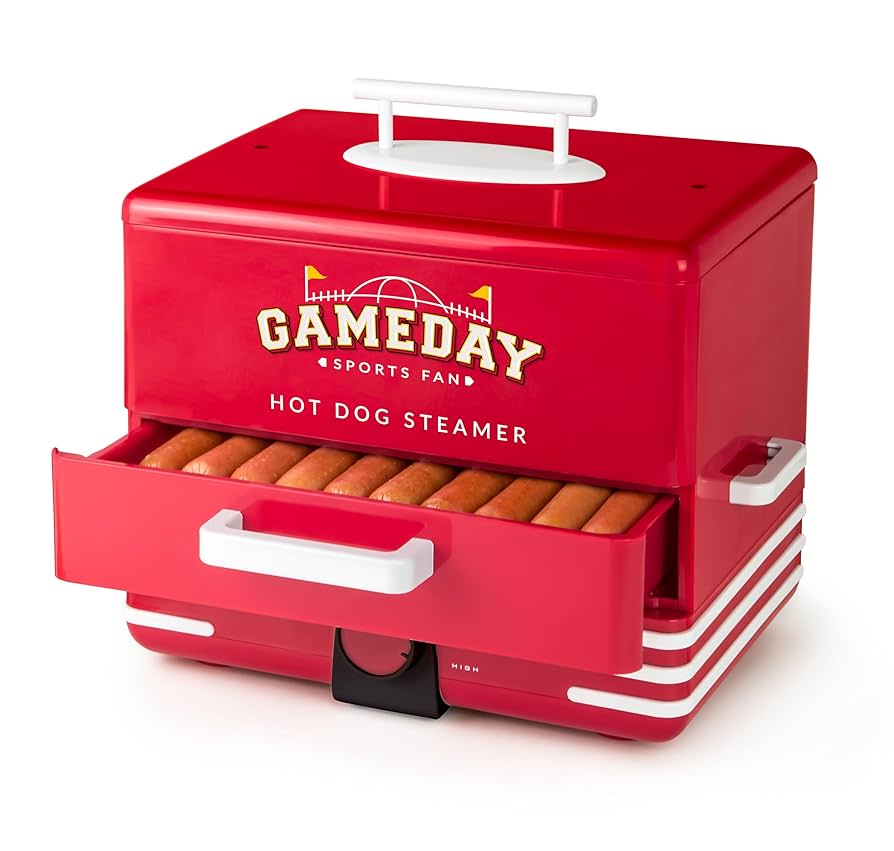 Amazon.com: Nostalgia, Game Day Hot Dog Steamer and Bun