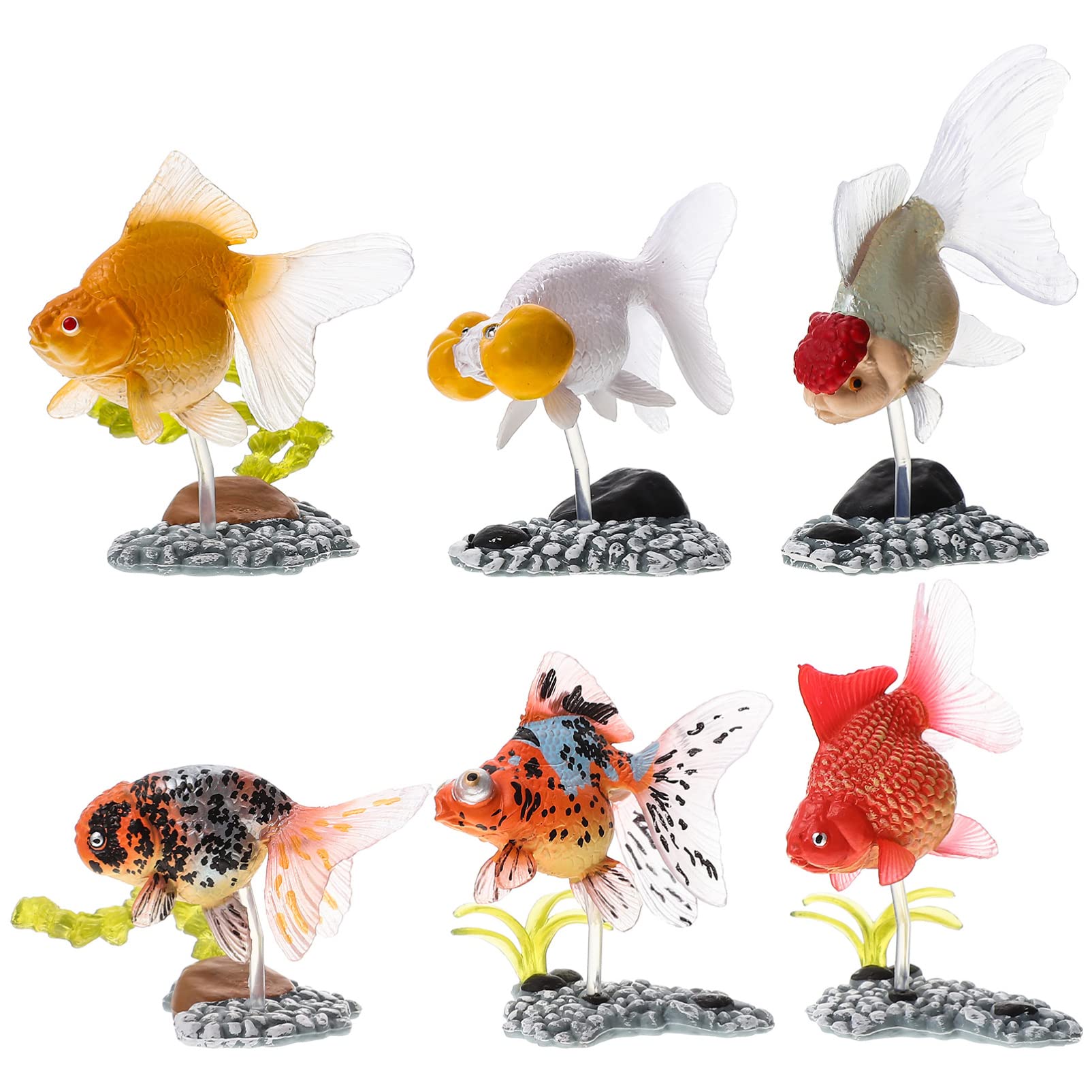 Amazon.co.jp: Zerodeko6ピース 小さな金魚モデル ミニチュア魚の置物