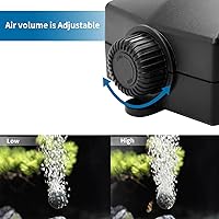Vista 4 de Aquarium Air Pump Single Outlet/Dual Outlet Adjustable Aerator with Accessories for 10-100 Gallon Fish Tank