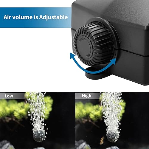 Miniatura 4 de Aquarium Air Pump Single OutletDual Outlet Adjustable Aerator with Accessories for 10-100 Gallon Fish Tank