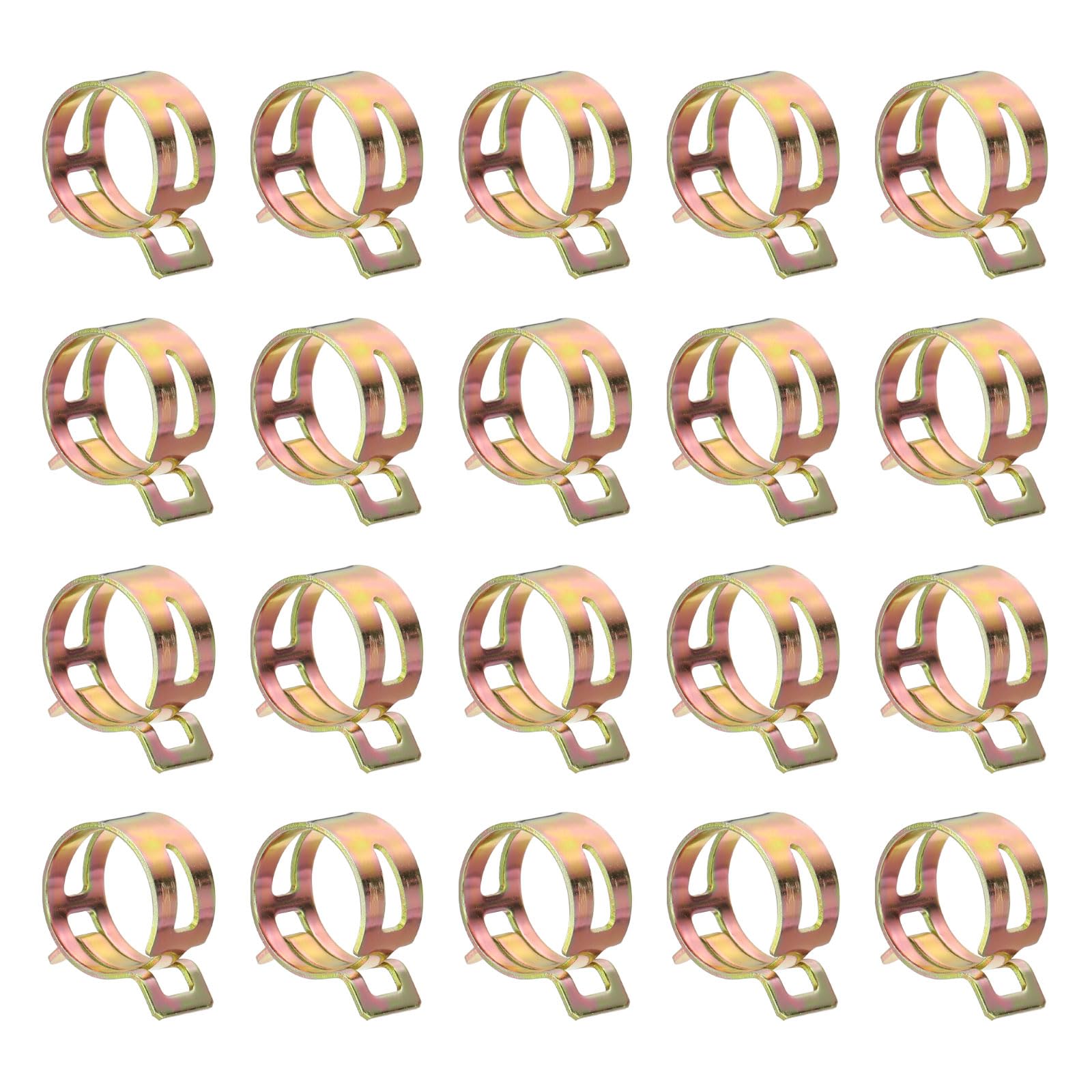 sourcing map 20pcs Spring Band Type Hose Clamps 20mm Fuel Line Hose Spring Clip Silicone Vacuum Hose Pipe Clamp Low Pressure Tube Clip Fastener, Colorful