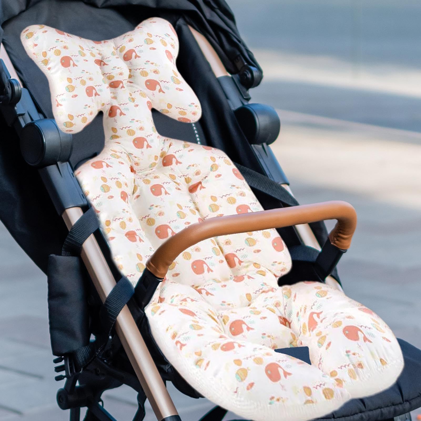 Coprisedile per passeggino,Coprisedile universale per carrozzina | Tappetini per cuscino di supporto per testa e corpo per passeggino per seggiolini auto