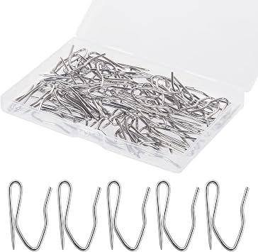 Nydotd 58PCS Rustproof Curtain Hooks, 1.2 Inch Stainless Steel Pin-On Hooks