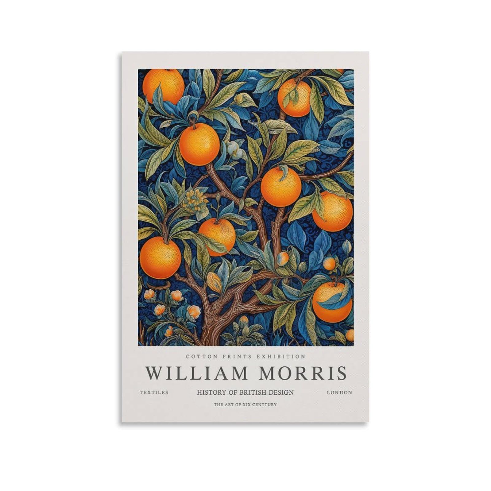 William Morris Vintage Fruit Oranges Flower Pattern Art Wall Poster For Room Aesthetic Canvas Bathroom Art Wall Decor Photo Prints 08x12inch(20x30cm)