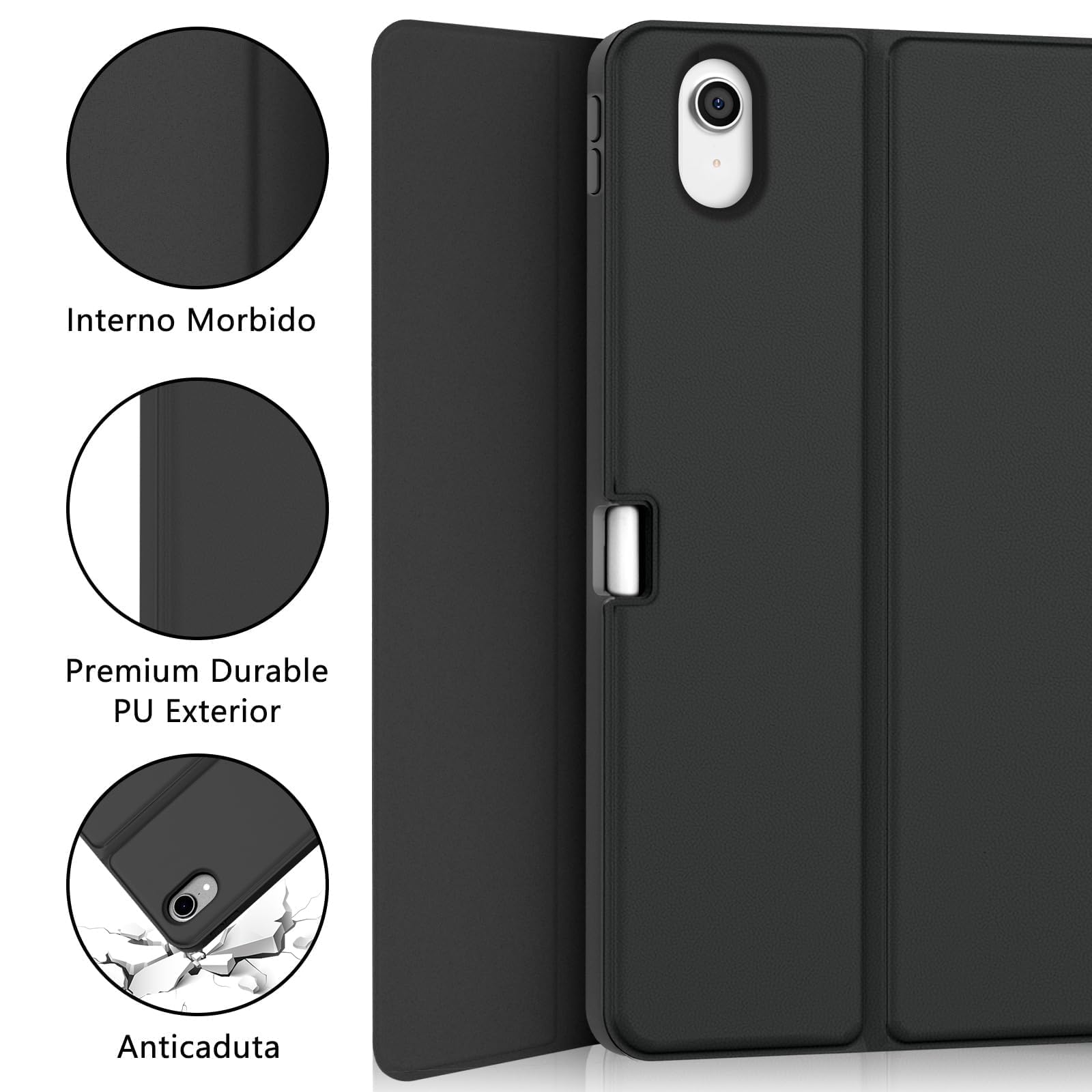 IVEOPPE Tastiera iPad Air 11 M4 2026/M3 2025/M2 2024, Cover Tastiera Italiano QWERTY Bluetooth Staccabile iPad Air 11 Pollici 2024/2025/2026, Nero