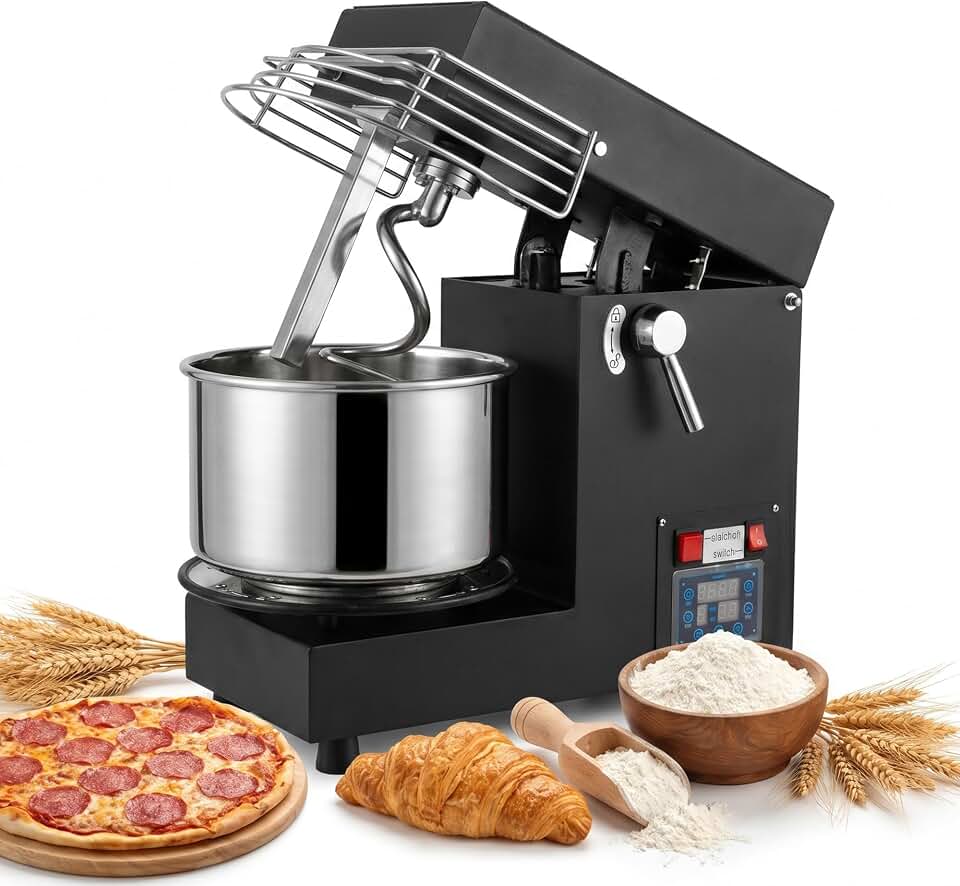 10.7 Qt Commercial Spiral Dough Mixer, Heavy Duty Dough Kneader