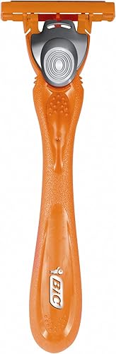 Miniatura 3 de Bic 3 maquinillas de afeitar híbridas de triple hoja para hombre, paquete con 1 mango + 6 recambios, tira lubricante con 3 cuchillas y cabezal