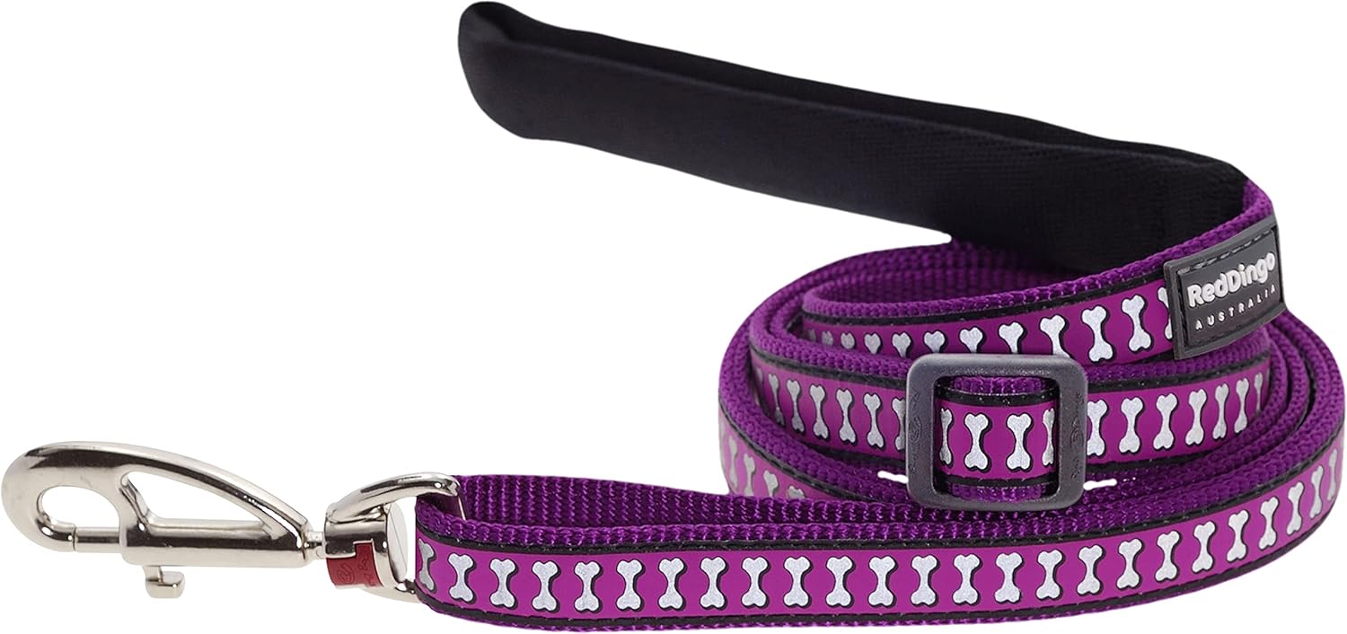 Red Dingo Reflective Dog Lead, Large, Dark Blue