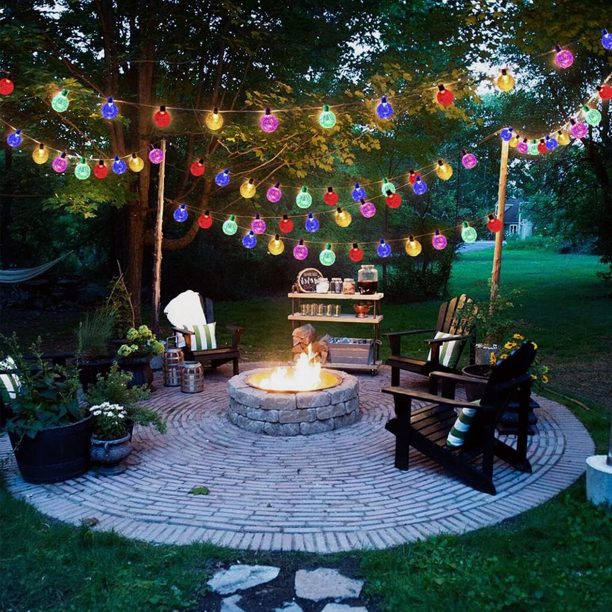 Guirnalda de luces solares para exteriores, 100 luces LED de globo de cristal de 40 pies con 8 modos de iluminación, luz solar impermeable para patio, jardín, porche, boda, fiesta, decoración