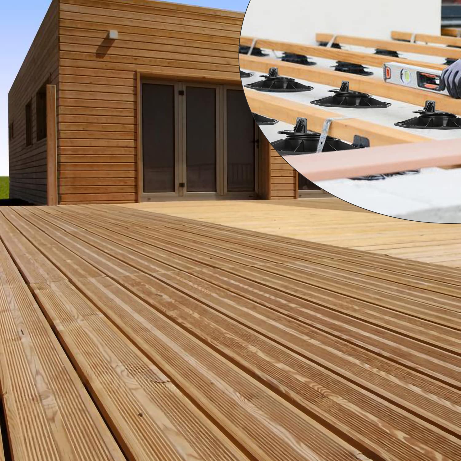 Soporte de altura regulable, 50 unidades, 18 – 30 mm, soporte para placas de terraza, madera, WPC y piedra