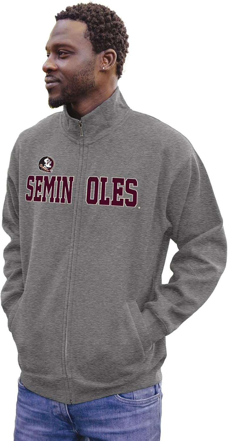 Blue 84 NCAA unisex-adult Ncaa Officially Licensed Full Zip Sweatshirt Applique Graphite