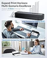 Vista 4 de Phomemo Impresoras portátiles inalámbricas para viajes, impresora térmica sin tinta Bluetooth M832, compatible con carta estadounidense de 8.5'' x