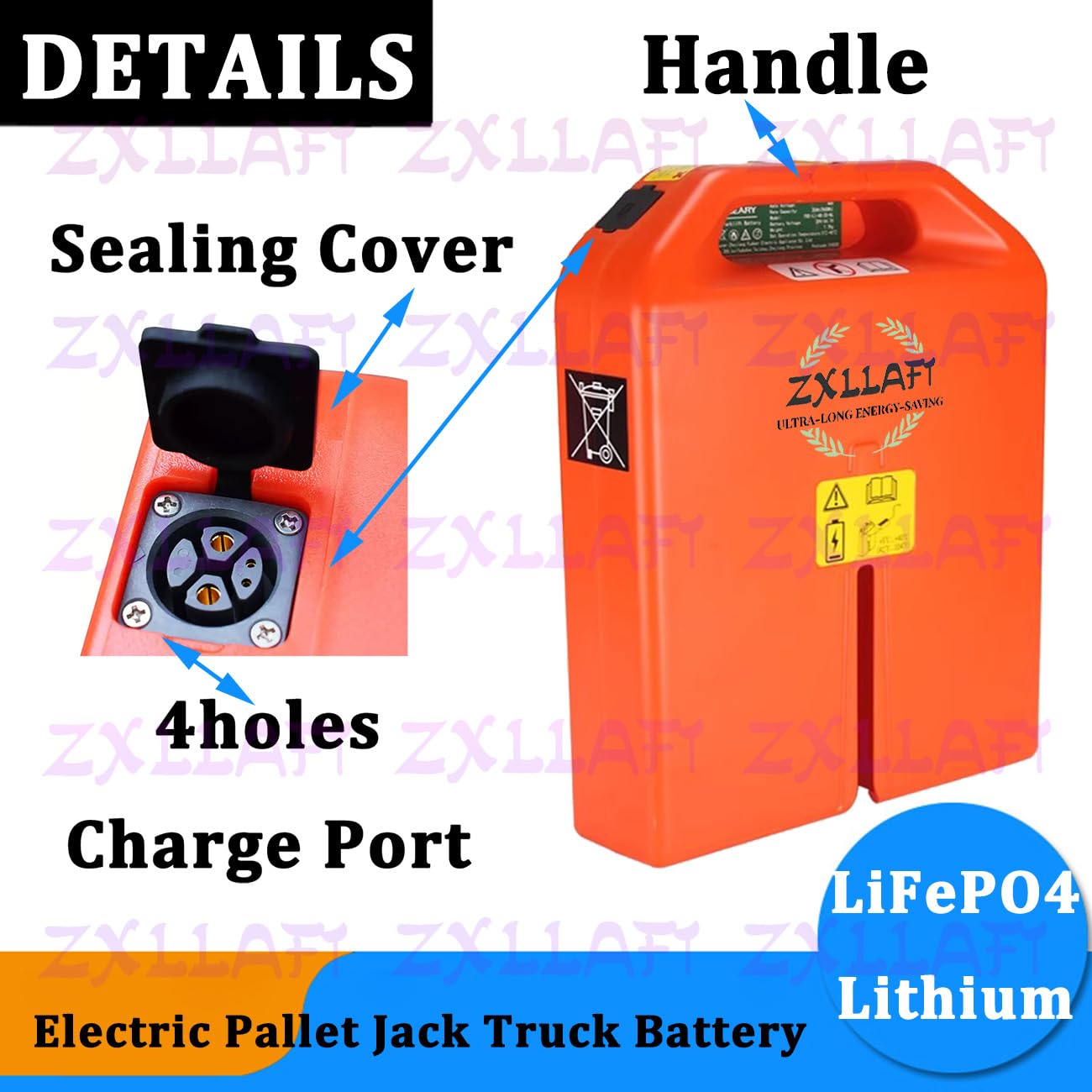 24 V 48 V Batteria transpallet Elettrico per PTE20Q | Batteria carrello elevatore elettrico per PTE15N Batterie al litio 36Ah 20Ah Batterie LiFePO4 con BMS, bottone scatto