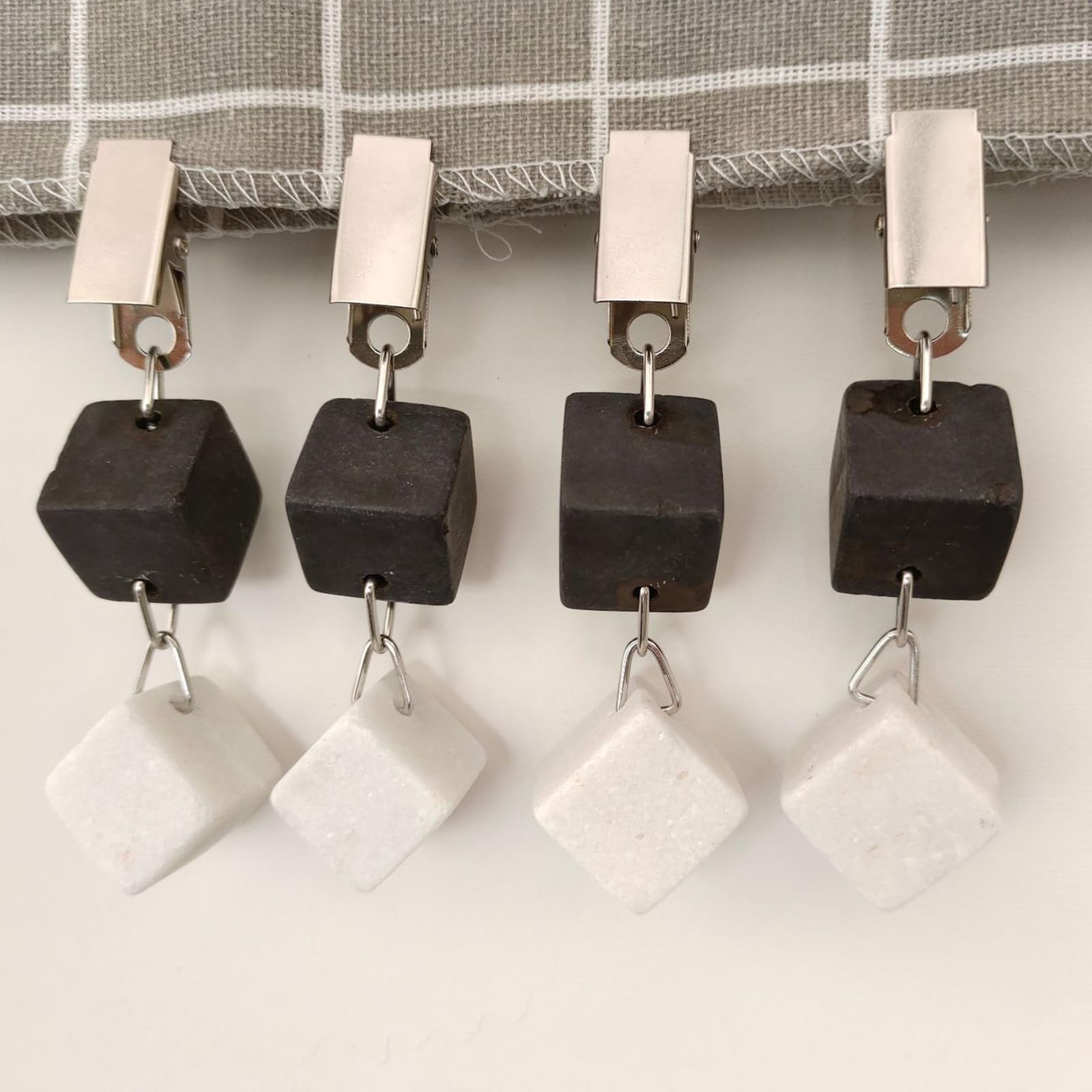 Heuskay 4 maniglie per porta in vetro, con clip in vetro, in lega di