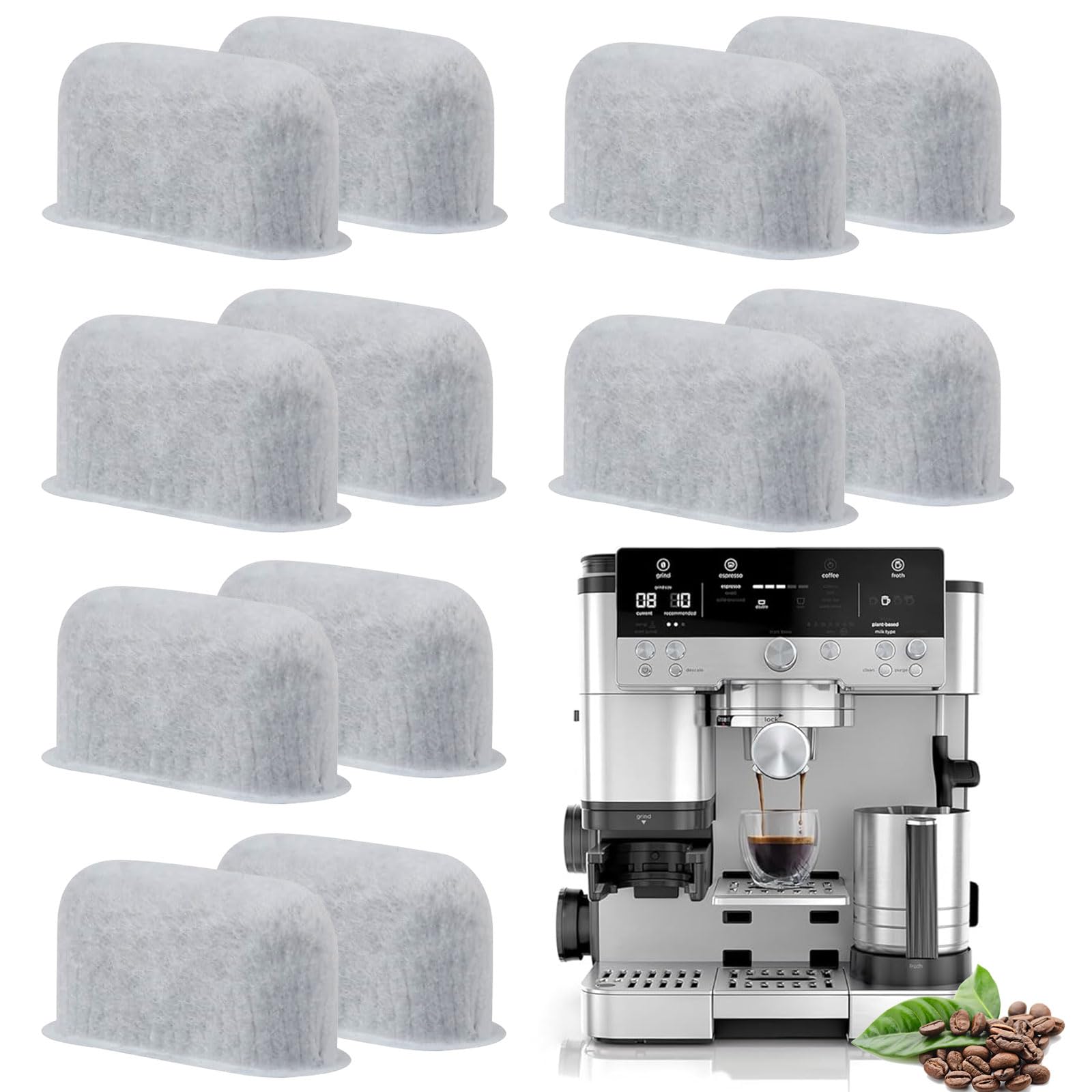 12 Stück Wasserfilter AktivKohlefilter Einsätze für Ninja Luxe Cafe ES601EU & Pro ES701EU Zubehör, Ersatzfilter Ninja Kaffeemaschine, Kompatibel mit Ninja Kaffeevollautomat