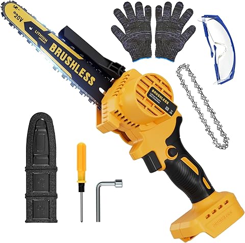 Mini motosierra inalámbrica de 8 pulgadas para Dewalt 20 V máximo alimentado por batería (sin batería), motosierra eléctrica, motosierra de mano inalámbrica, pequeña motosierra recargable portátil