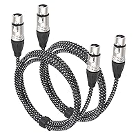 Vista 1 de Cable de micrófono XLR hembra a hembra de 6 pies, cables de conexión de micrófono equilibrados de 3 pines, cable DMX XLR hembra a hembra