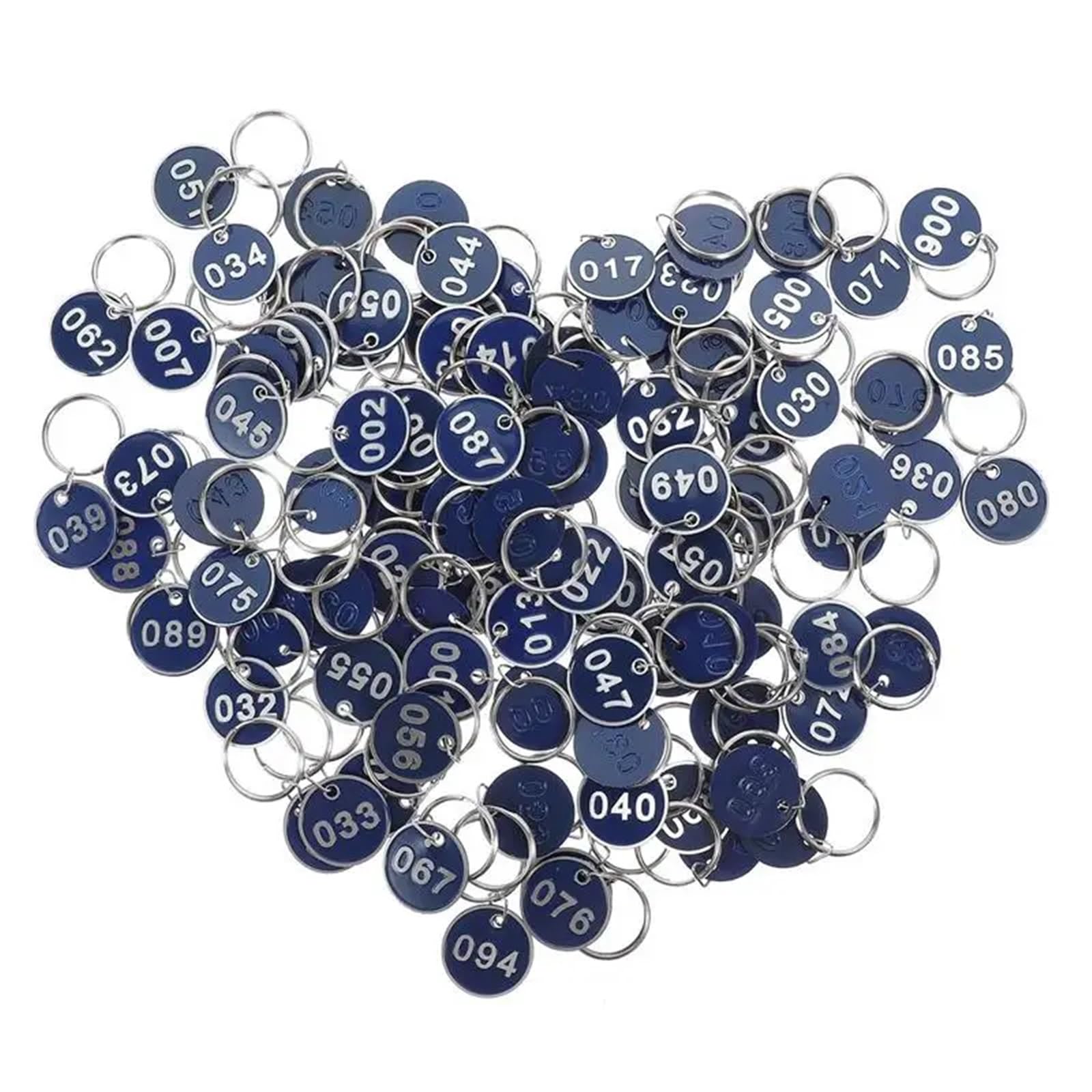 Etichette Con Numeri In Metallo 100 Etichette Chiave Con Numero Da 1 A, Piastra Bagno In Lega, for Riporre La Sauna, Appendere A Mano Per Scuola,Casa, Chiavi(Blue)
