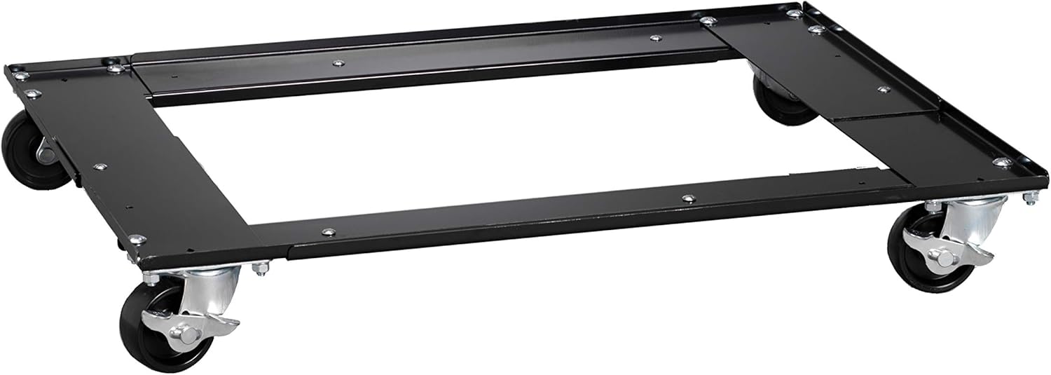Adjustable Cabinet Dolly for Lateral Files and Storage Cabinets, Black