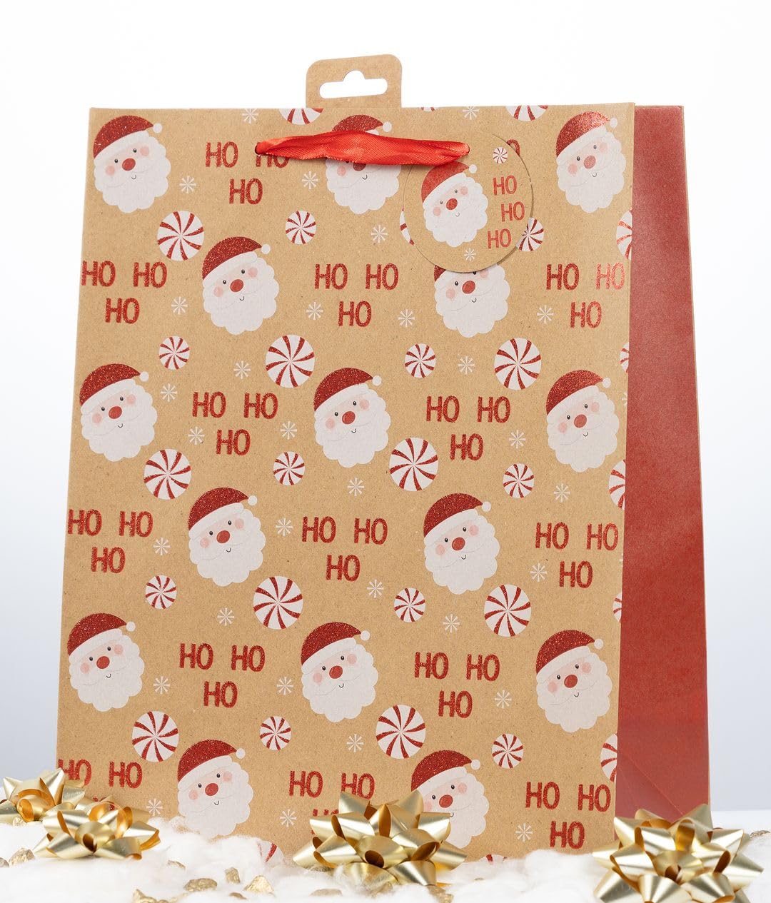 Laro Geschenktaschen Geschenktüten Weihnachten 10/20/40/100stk Large, Anzahl:40, Muster Tüten:Weihnachten Kraftpapier Rot Braun