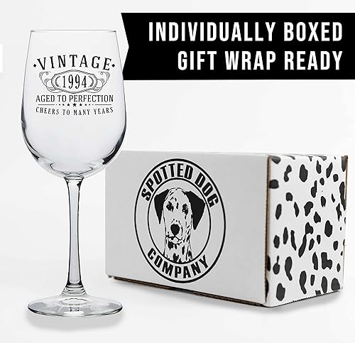 Miniatura 337 de Spotted Dog Company Copa de vino con tallo de 16 onzas con estampado vintage de 1973 – Regalos de cumpleaños 52 para mujeres – Saludos a los 52 años
