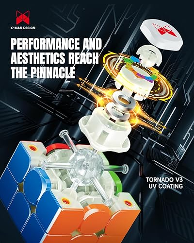 Miniatura 4 de BroMoCube QY X Man Tornado V3M 2022 Nuevo cubo magnético de velocidad 3x3 QY Toys Best Cube of The Tornado Serie V3 (Pionero, buque insignia y