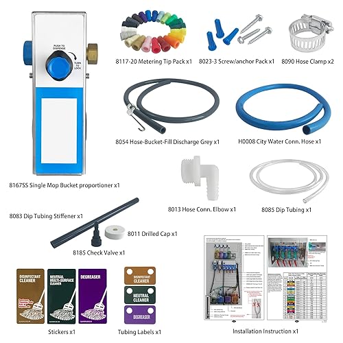Miniatura 6 de Proporcionador de cubo de fregona individual, dispensador de dilución química de limpieza para aplicación en hotel, escuela, tienda, restaurante,