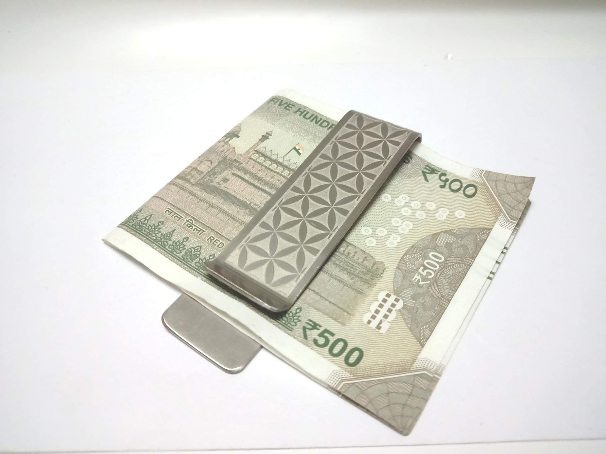 DLCCREATION Money Clips in Stainless Steel Front Pocket Minimalist Slim Credit Card Holder, Small Cash Clip Size: 2cm x 7.5cm