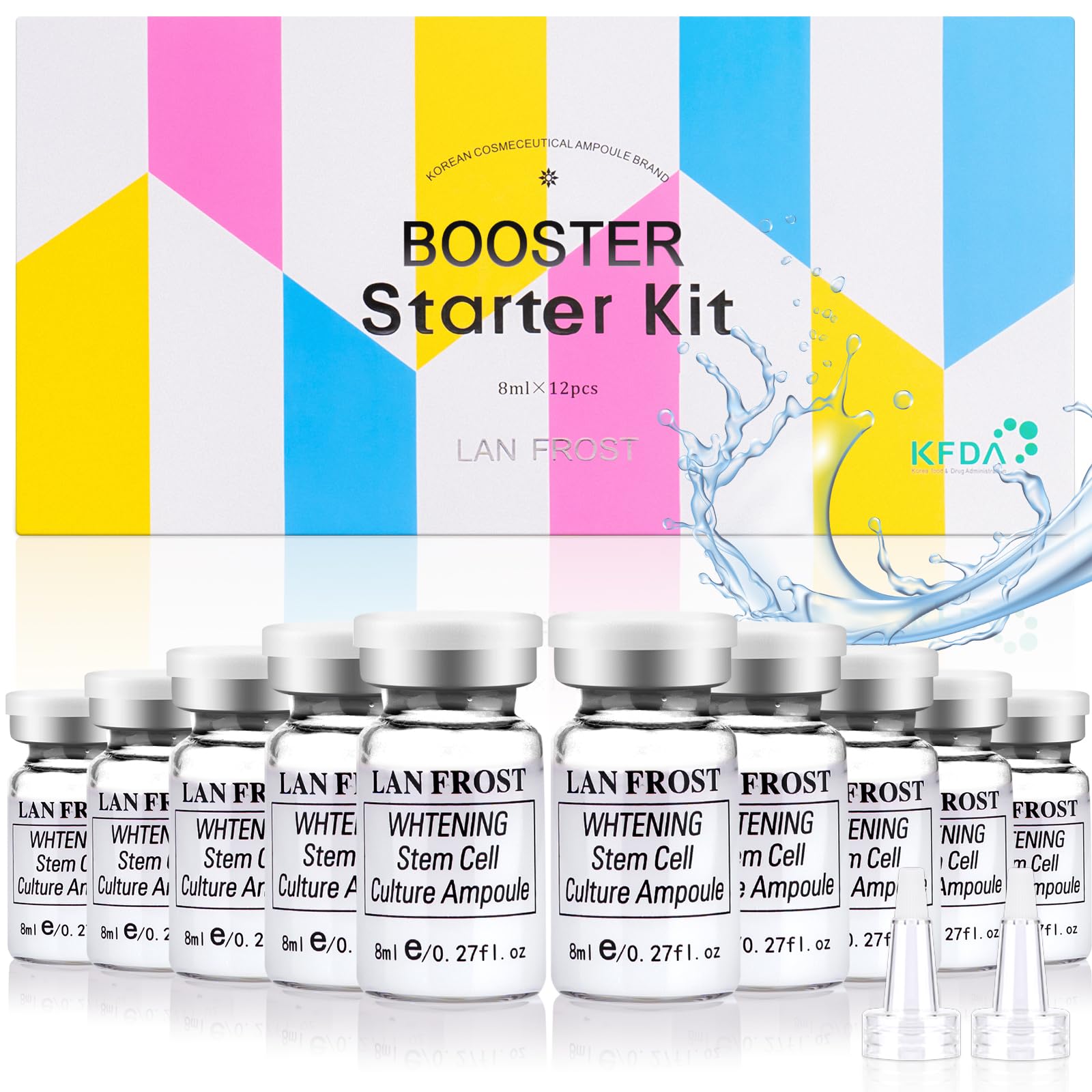 BB Facial Glow Starter Kit Serum Hyaluronic acid Essenz Skincare Kit, Whtening Stem Cell Culture Ampolla 8 ml 12pcs, Kit de suero Facial