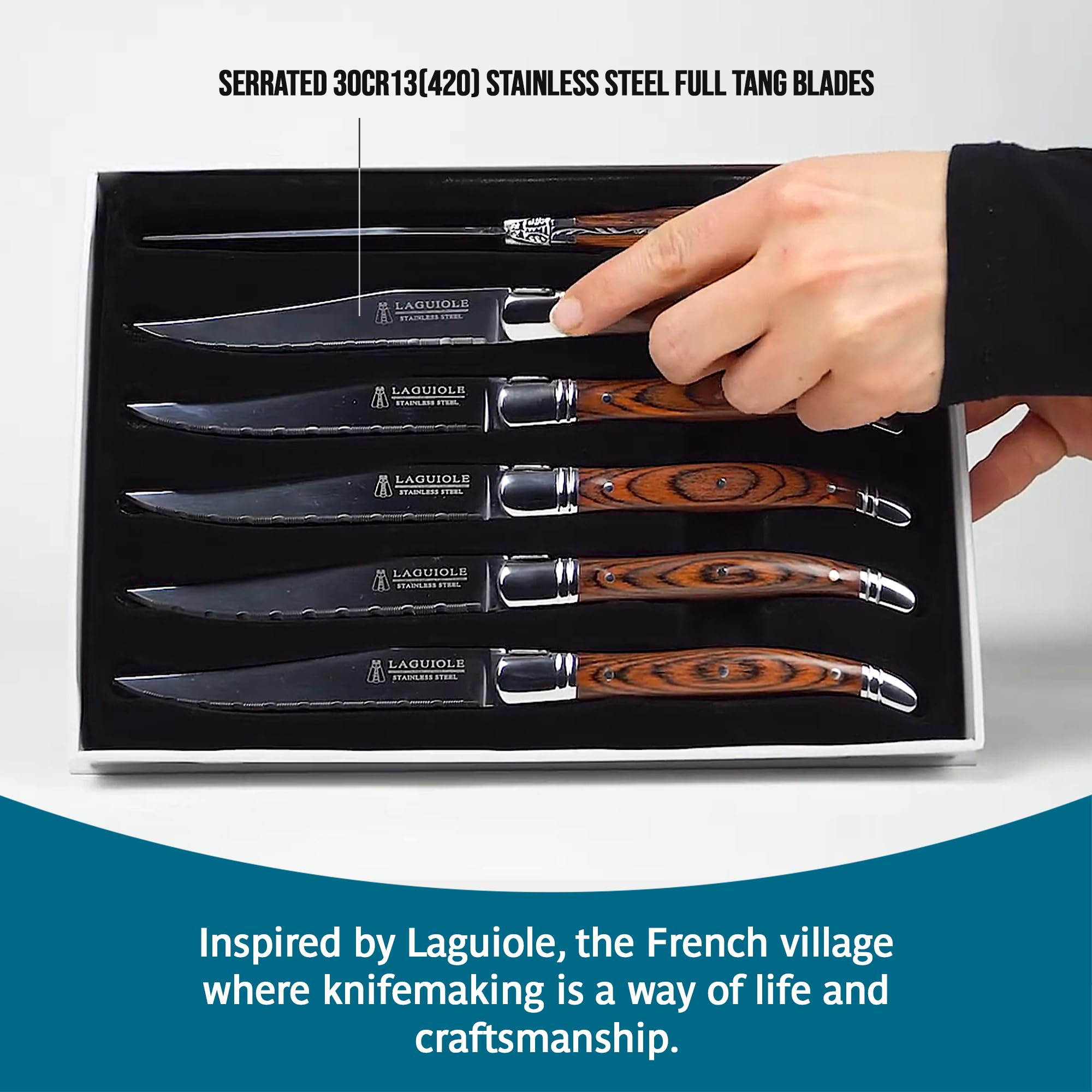 Amazon.com: Trudeau Laguiole Steak Knives Set of 6 – Premium