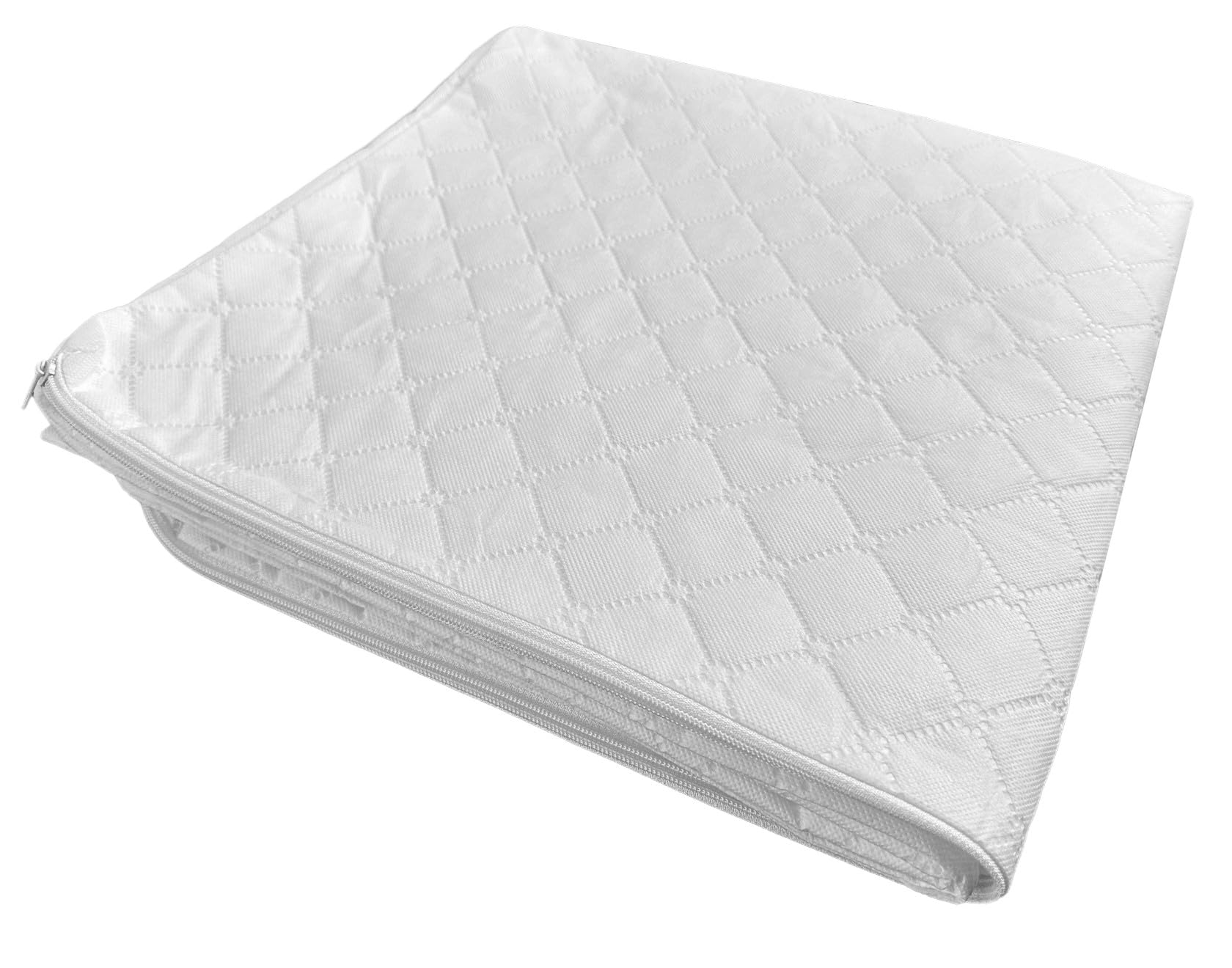 Kisaa Living White Cover For Baby Toddler Cot Bed Mattress, Breathable, Allergy-Proof, Waterproof, And Quilted Crib Mattress Cover With Zipper Closure (140 X 70 X 5Cm)