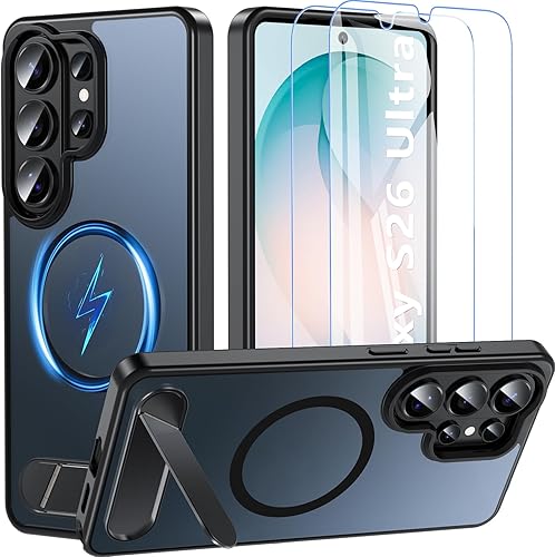 Miniatura 23 de OWKEY Funda para Samsung Galaxy S25 Edge de 6.7'', Funda Magnética S25 Edge para Magsafe con Pantalla de Vidrio Templado, [Militar a Prueba de