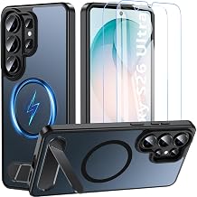 OWKEY for Samsung Galaxy S26 Ultra Case 6.9" with Invisible Kickstand Compatible with MagSafe [2Tempered Glass ],Magnetic Shockproof Translucent Cover Phone Case for Samsung Galaxy S26 Ultra 5G,Black